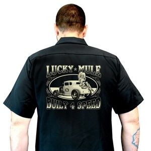 Lucky Mule Built For Speed Work Shirt Rockabilly